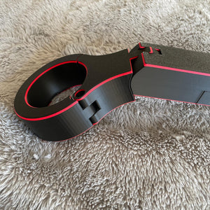 Close-up van een BDSM schandpaal voor de nek en polsen - The Secretary stijl