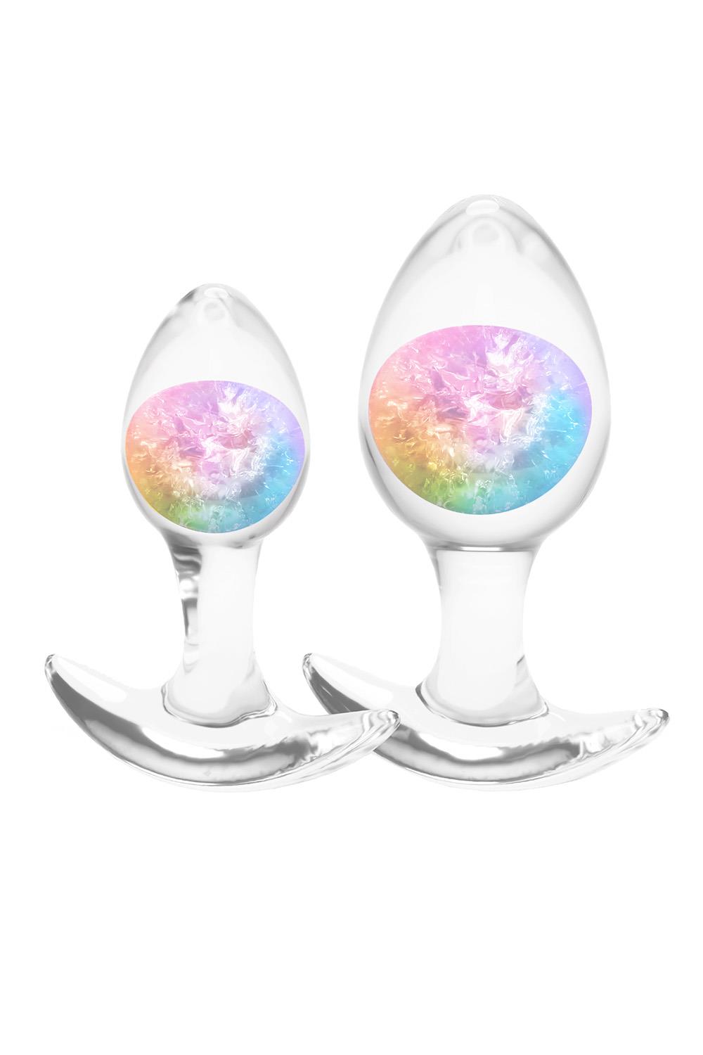 NS Novelties Glams - Regenbogen-Buttplug (kleines + mittleres Set)