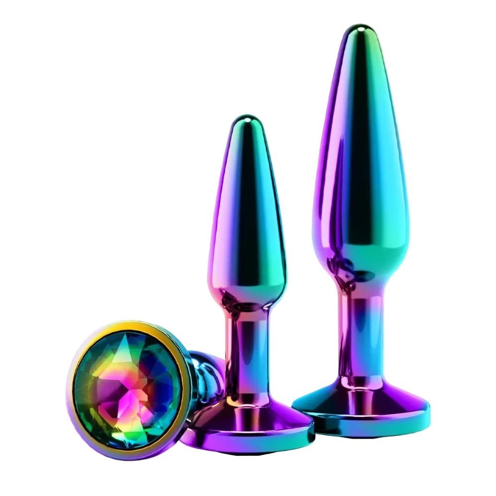 Aluminium Butt Plug Regenbogen Trainingsset