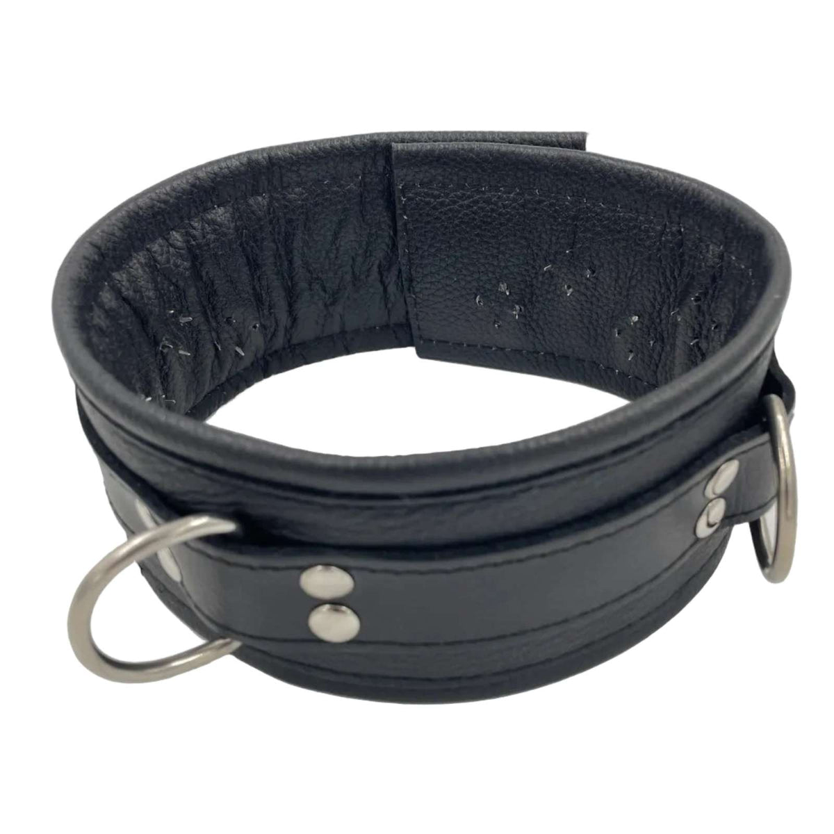 Lederhalsband - Mit Innenspikes und D-Ringen