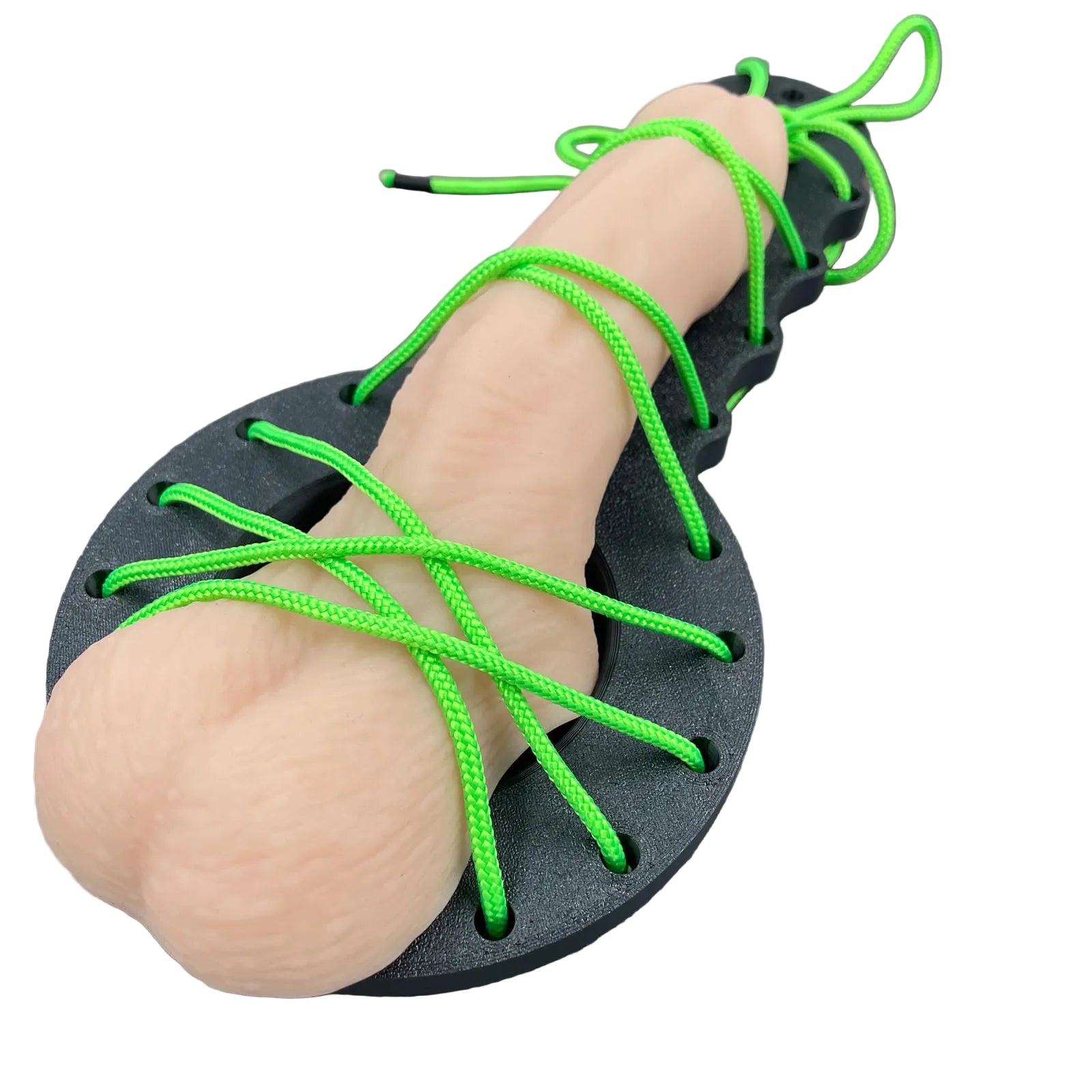 Een BDSM CBT plankje met groen touw