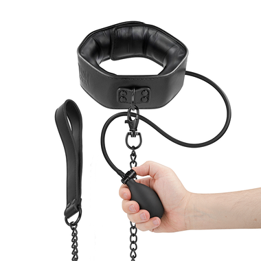 Aufblasbarer Halsband aus veganem Leder