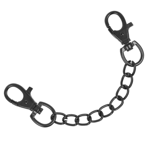 A black chain with 2 clips
